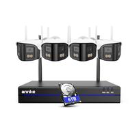 ANNKE Wireless Security Camera System, 16CH 4K NVR with 4 X 4MP Dual-Lens Cameras Wireless, Dual-Band WiFi, Two-Way Talk, Human Detection, 170° Ultra-wide Angle, Plug-and-Play, 6TB Hard Drive