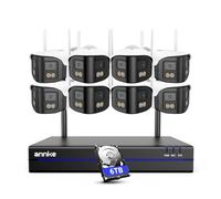 ANNKE Wireless Security Camera System, 16CH 4K NVR with 8 X 4MP Dual-Lens Cameras Wireless, Dual-Band WiFi, Two-Way Talk, Human Detection, 170° Ultra-wide Angle, Plug-and-Play, 6TB Hard Drive