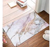 ANNKOOT Memory Foam Bath Mat 50x80 cm,Marble Pattern with high Resolution,Soft and Comfortable, Super Water Absorption, Non-Slip, Machine Wash, Easier to Dry for Bathroom Floor Rug