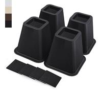 ANNKUT 6 Inch Heavy Duty Bed Risers, Furniture Risers for Desk, Chair, Table or Sofa, Couch Lift Risers, Supports up to 2200 lbs per Leg(4 Pack Black)