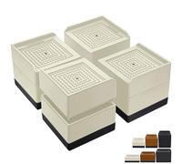 ANNKUT Bed Risers 3 inch Heavy Duty,Furniture Risers for Desk Table Sofa Couch Lifts to 1.5 or 3 inch, Square Adjustable Risers Blocks, Support Up to 1,300 Lbs(4 Pack-Black)