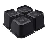 ANNKUT Bed Risers 4 Inch Heavy Duty, Furniture Risers for Bed Desk Table Sofa Couch，Oversized Bed Lifts Risers, Support up to 5000 Lbs(4 Pack Black)