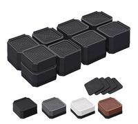 ANNKUT Bed Risers and Furniture Risers, Heavy Duty Adjustable Lifting Blocks for Couches, Desks, and Chairs, Elevates 1.5 or 3 Inches, Holds up to 4000 lbs (Black 8 Pack)