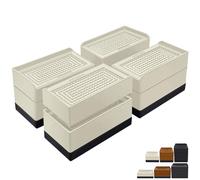 ANNKUT Furniture Risers 3 inch, Rectangle Adjustable Risers Blocks for Bed Sofa Table and Couch Lift to1.5 or 3 inch,Heavy Duty Support Up to 1,300 Lbs (4 Pack-Apricot)