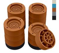 ANNKUT Furniture Risers 3 inch，Round Bed Risers Heavy Duty，Elevation in Heights 1, 2 or 3 Inch for Chair Table and Desk Legs Lifting，Adjustable Bed Lifts Risers(Pack of 4 Riser,Brown)