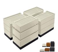 ANNKUT Furniture Risers 4 Inch, Heavy Duty Furniture Elevator in Heights of 1.5, 3 or 4 Inch，Rectangle Raising Blocks for Bed, Couch, Desk, Sofa, Tables,Support Up to 1,300 Lbs (4 Pack-Apricot)