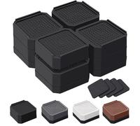 ANNKUT Heavy Duty Bed Furniture Risers, Adjustable Rectangular Support Blocks for Beds, Desks, Sofas, Chairs,Lift to 1.5 or 3 inch, Supports Up to 4000 lbs（Black）