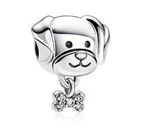 Annmors Animal Charms 925 Sterling Silver Love Pet Dog Charm with Cubic Zirconia for Dog Lovers fit Women Bracelet & Necklace,Christmas Halloween Birthday Gifts