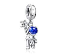 Annmors Astronaut In The Galaxy Dangle Charms for Women 925 Sterling Silver Dangle Pendant Bead,Gifts for Women European Bracelet&Necklace
