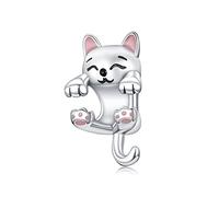 Annmors Cat Hug Charms -925 Sterling Silver Dangle Pendant Bead, Jewelry Beads DIY Gifts for Women Bracelet & Necklace