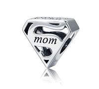 Annmors Charme MOM Love Charms Pendant 925 Sterling Silver Charm Bead Pendant for European Bracelets and Necklaces