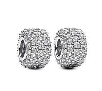 Annmors Clips Spacer Safety Chain Stopper Charms Murano Glass Beads 925 Sterling Silver Pendants for Women's Bracelet and Necklace Jewelry Gift
