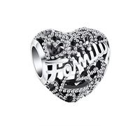 Annmors Family Hearts Charms for Bracelets-925 Sterling Silver Openwork Bead,Charms for Bracelets and Necklaces,Gifts for Women Girls Family Charms