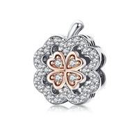 Annmors Jewelry Four Leaf Clover Apple Charms for Woman-925 Sterling Silver Dangle Pendant Bead,Girl Jewelry Beads DIY Gifts for Women Bracelet & Necklace