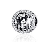 Annmors Jewelry I Love My Family Charms for Woman-925 Sterling Silver Dangle Pendant Bead,Girl Beads for Women European Bracelet&Necklace
