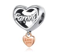 Annmors Love Family Charm 925 Sterling Silver Beads Dangle Charm,Compatible with European Bracelet and Necklace,Birthday Mother's Day Gifts for Women Wife Girls
