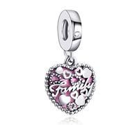 Annmors Love Makes a Family Heart Charms for Women 925 Sterling Silver Dangle Pendant Bead,Gifts for Family fit European Bracelet&Necklace