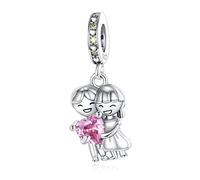Annmors Married Couple Charm 925 Sterling Silver Beads Dangle Charm,Compatible with European Bracelet and Necklace,Birthday Mother's Day Gifts for Women Wifes