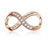 Annmors Rosegold Infinite love for Woman-925 Sterling Silver Dangle Pendant Bead with Cubic Zirconia Girl Jewelry Beads DIY Gifts for Women Bracelet & Necklace
