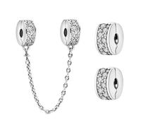 Annmors safety chain double clip buckle, made of S925 sterling silver, are compatible with women's bracelets. As DIY jewelry, they make an ideal jewelry gift for women.