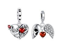 Annmors Skull-shaped Heart Charms, made of S925 sterling silver, are compatible with women's bracelets. As DIY jewelry, they make a perfect jewelry gift for women.
