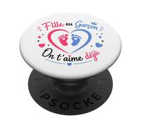 Annonce grossese bébé baby shower fille ou garcon PopSockets Adhesive PopGrip