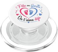 Annonce grossese bébé baby shower fille ou garcon PopSockets PopGrip for MagSafe