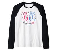 Annonce grossese bébé Baby Shower fille ou Garcon Raglan Baseball Tee