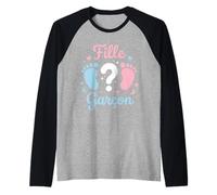 Annonce grossese Sexe Bebe Baby Shower fille ou Garcon Raglan Baseball Tee