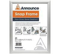 Announce A3 Snap Frame (25mm Anodised Aluminium Frame, Wall Fixings Included) -