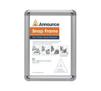 Announce by 5 Star A4 Snap Frame 25mm Chrome Effect Crnr AA10249