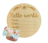 Announcement Sign Keepsake,Birth Name Date Recording Announcement Sign - Parents Souvenir Capturing The Child Moment Novelty Keepsake for Nursery, Study Room