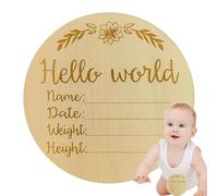 Announcement Sign Keepsake | Wooden Toddler Birth Announcement Sign | Parents Souvenir Capturing The Child Moment Novelty Keepsake for Nursery, Study Room