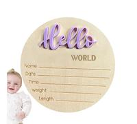 Announcement Sign - Wood, Birth Statistics, Engraved | Wood, Birth Memory Display, Welcome Name Sign For Living Room, Bedroom, Bedroom