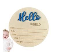 Announcement Sign - Wood, Birth Statistics, Engraved | Wood, Birth Memory Display, Welcome Name Sign For Living Room, Bedroom, Bedroom