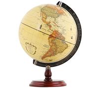 ANNOVA Antique Globe 10" / 25 cm Diameter with A Wood Base, Vintage Decorative Political Desktop World - Rotating Full Earth Geography Educational - Kids, Adults, School, Home, Office (Dia 10-inch)
