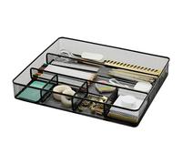 Annova Desk Drawer Organizer/Storage Tray - Metal Mesh with Dividers for Pens, Desktop Accessories, Bathroom, Kitchen, Makeup and Office Supplies (Black)