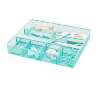Annova Desk Drawer Organizer/Storage Tray - Metal Mesh with Dividers for Pens, Desktop Accessories, Bathroom, Kitchen, Makeup and Office Supplies (Turquoise)