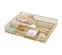 Annova Desk Drawer Organizer/Storage Tray - Metal Mesh with Dividers for Pens, Desktop Accessories, Bathroom, Kitchen, Makeup and Office Supplies (Gold)