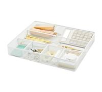 Annova Desk Drawer Organizer/Storage Tray - Metal Mesh with Dividers for Pens, Desktop Accessories, Bathroom, Kitchen, Makeup and Office Supplies (White)