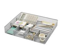 Annova Desk Drawer Organizer/Storage Tray - Metal Mesh with Dividers for Pens, Desktop Accessories, Bathroom, Kitchen, Makeup and Office Supplies (Silver)
