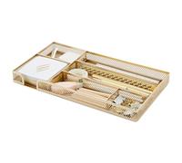 Annova Desk Drawer Organizer Tray for Office Organization - Metal Mesh - Storage Tray with Dividers for Pens, Desktop Accessories, Bathroom, Kitchen, Makeup and Office Supplies (Gold)