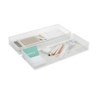 Annova Mesh Drawer Cabinet and Shelf Organizer Bins Storage Basket School Office Supply Holder Tray- Set of 2 (White, 38x15x5 cm)