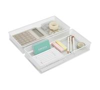 Annova Mesh Drawer Cabinet and Shelf Organizer Bins Storage Basket School Office Supply Holder Tray- Set of 2 (White, 30.5x15x5 cm)