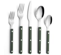 ANNOVA Silverware Set, Retro/Rivet Colorful Stainless Steel Tableware Kitchen Flatware Set Utensils, Includes Dinner Knives, Forks, Spoons, Salad Forks & Dessert Spoons