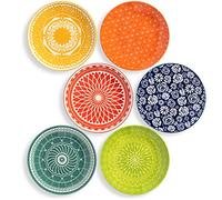 Annovero Salad/Luncheon Plates, Set of 6 Porcelain Plates, 8.5 Inch Diameter