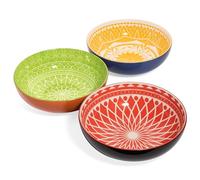 Annovero Serving Bowls - Large Big Bowl for Mixing, Salad, Pasta, Mashed Potato, Chips - Colorful & Decorative for Parties & Entertaining - Microwave, Oven Safe - No Lead & Cadmium - 72 Oz - Set of 3