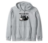 Annoyed Cat Laptop Emails Feline Humor Design Zip Hoodie