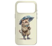 Annoyed cat, sad cat with umbrella in the rain graphic Case for iPhone 17 Pro Max