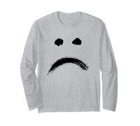 Annoyed Sad Face - Minimal Black Drawing Long Sleeve T-Shirt
